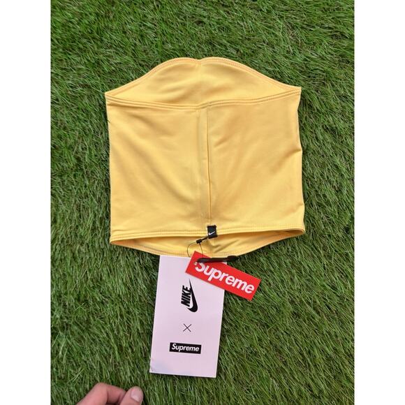 Supreme x Nike Logo Neck Gaiter Yellow Face Mask NWT Streetwear Collab - Picture 4 of 4